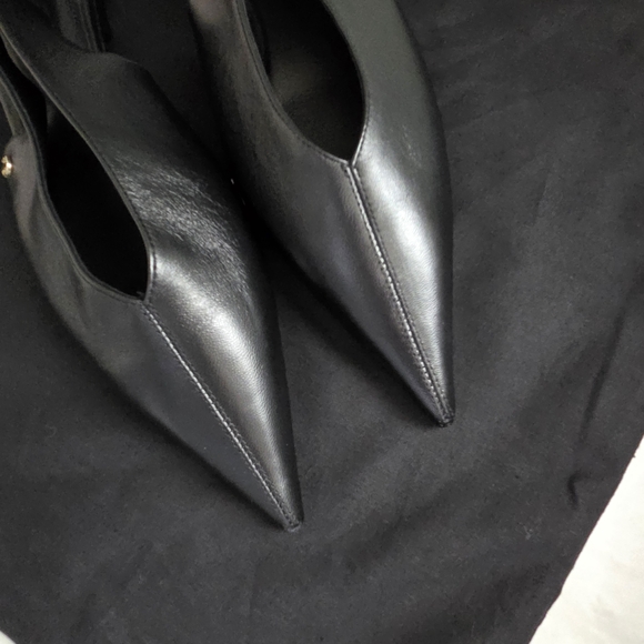 Anine Bing Hilda Slingback Black Leather Flats - Picture 5 of 12